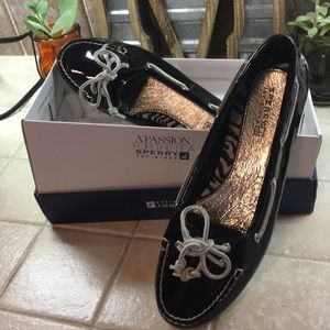 Audrey black patent Sperry.